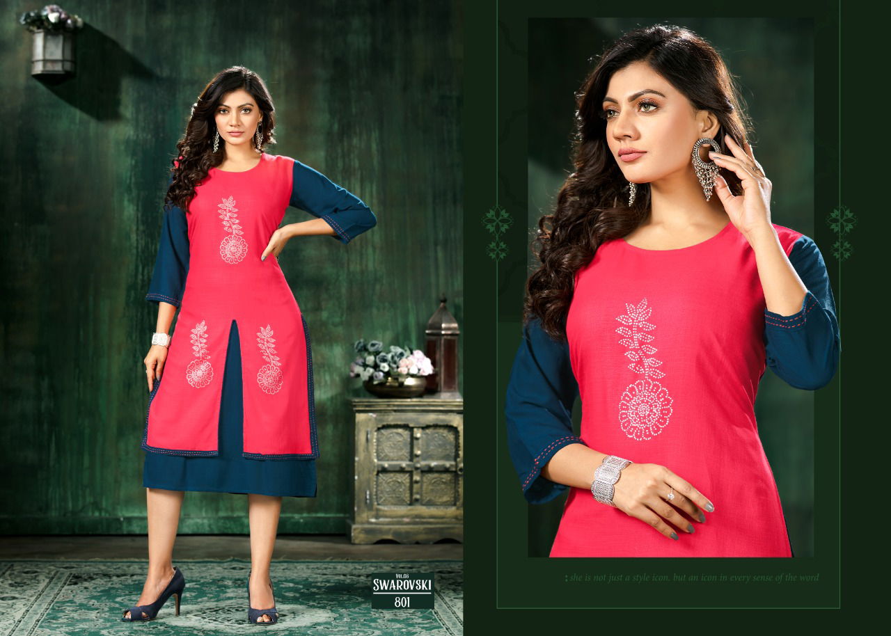 Swarovski Volume 8 By Kunti Designer Kurti Catalog